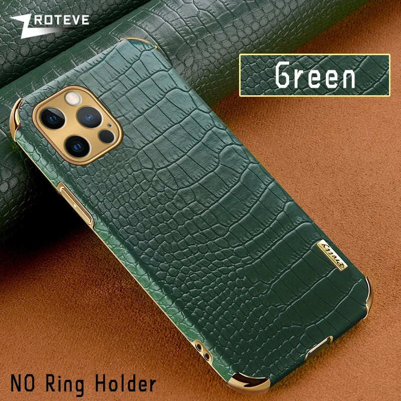 Crocodile Pattern Leather Cover For iPhone 14 13 11 12 Pro Max mini X XR XS max 7 8 Plus Cases