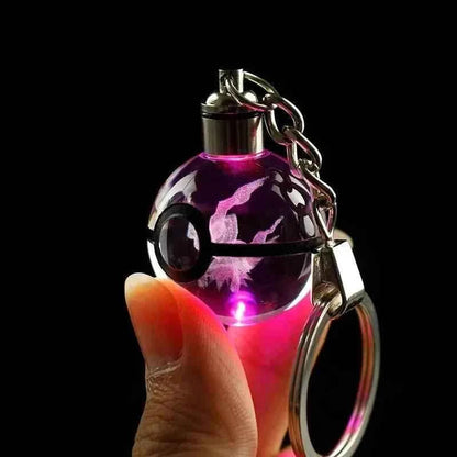 3D Laser Engraving Crystal Pocket Ball LED Keychain