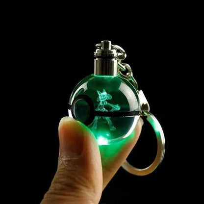 3D Laser Engraving Crystal Pocket Ball LED Keychain