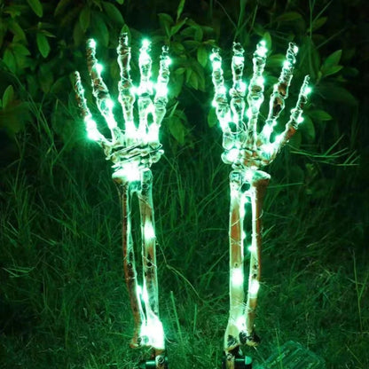 Halloween Solar Ghost Hand LED Light String, Ghost Festival Courtyard Atmosphere Decoration Light, Copper Wire Ground Plug Light Dabfavshop