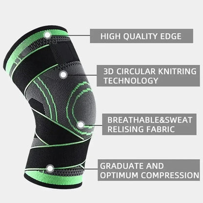Knee Compressions Sleeve with Adjustable Straps for Running Working Out and Sports Wearing All Day Dabfavshop