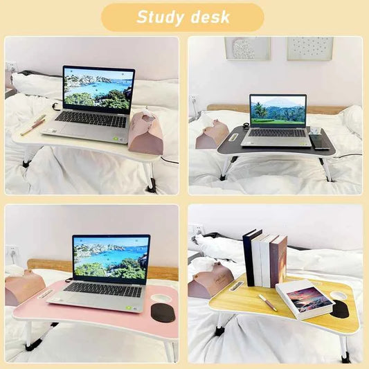 Simple, Sturdy and Durable, Wireless Charging, Foldable Small Table, Bed Laptop Table