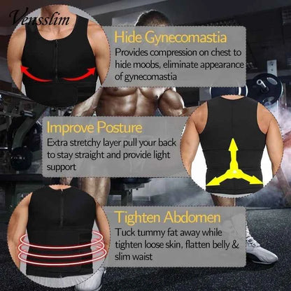 Men  Slimming Compression Body Shaper Waist Trainer Vest