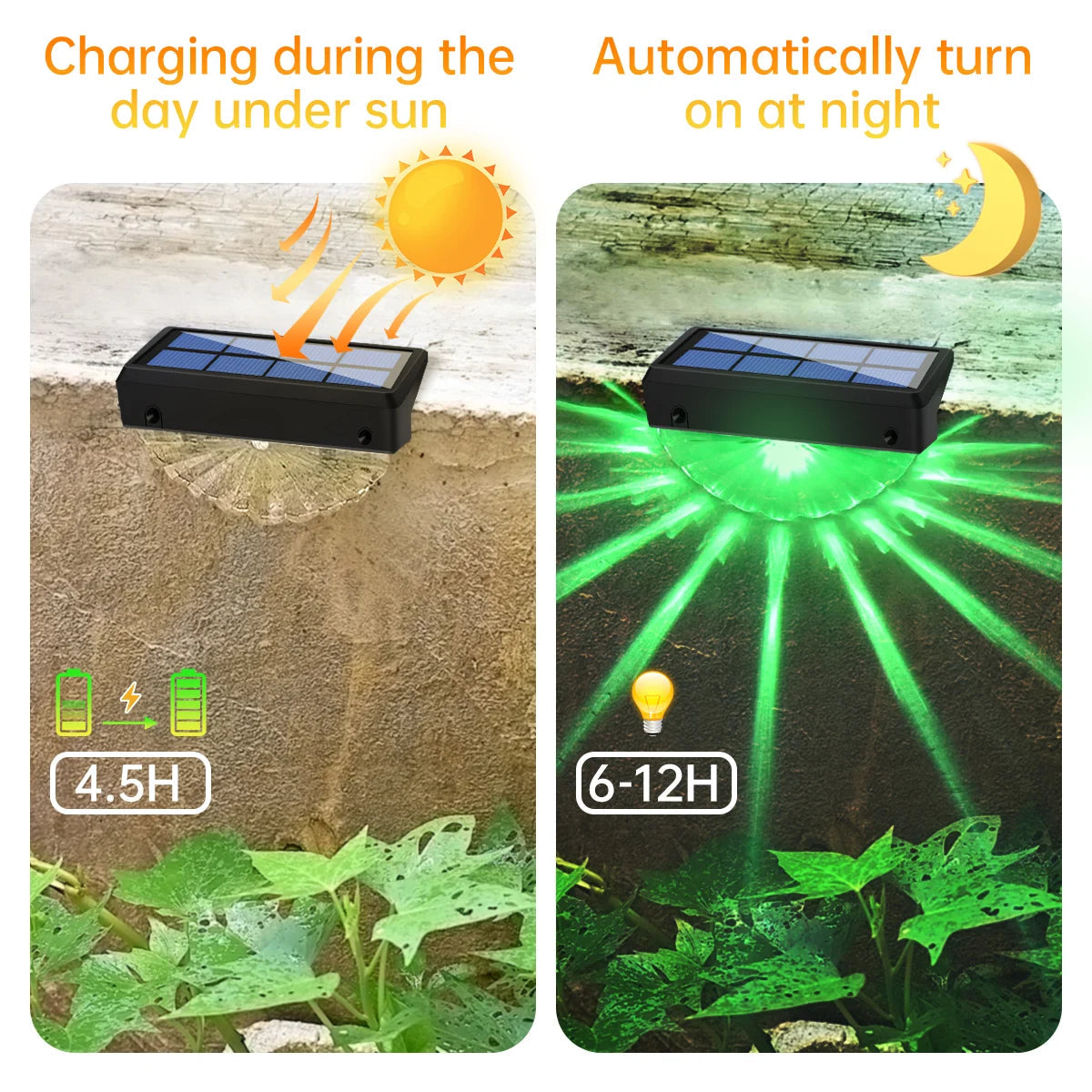 Solar Deck Outdoor Waterproof LED Lights for Patio Stairs Yard Garden Pathway Step and Fences Warm White/Color Changing Dabfavshop