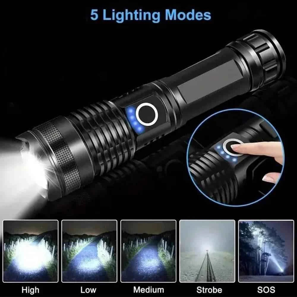 Ultra Powerful LED Flashlight Rechargeable Torch Tactical Lantern