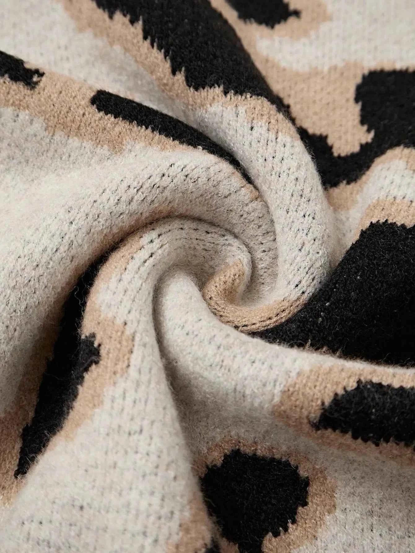 Leopard Print Knit Bodycon Dress