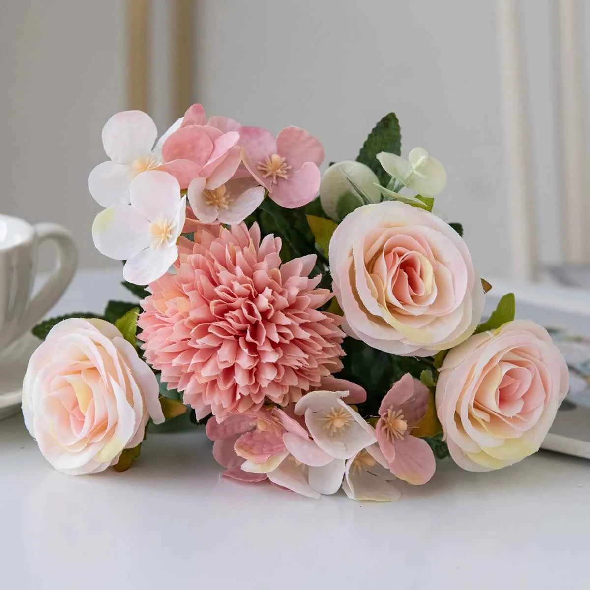 Artificial Flowers Silk Rose Bouquet Fake Plants Decoration Accessories