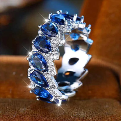 Blue Water Drop Ring