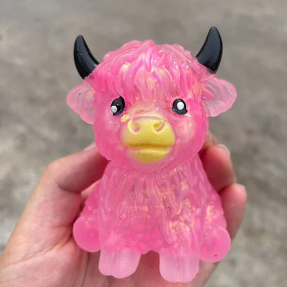 Cute Squishy Glitter Highland Cow Toy