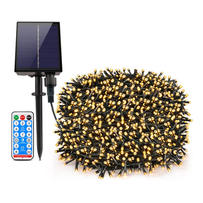 Solar Panel Fast Charge Outdoor String Fairy Light 100M 1000 LED Waterproof Large Lamp Christmas Garden Decor Dabfavshop