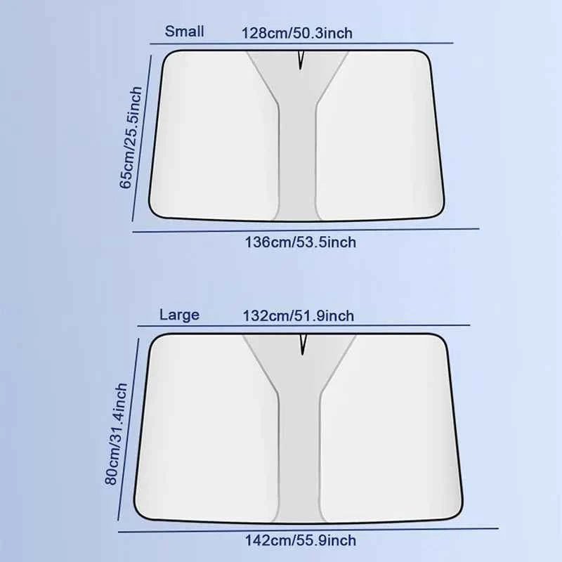 SEAMETAL Car Windshield Sun Shade Cover Front Window Sun Visor Protection Foldable Car Curtains for Summer Cooling UV Refletive