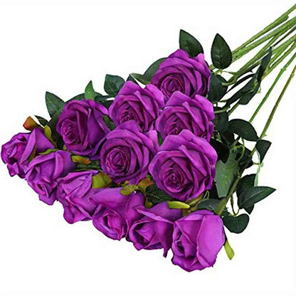 Realistic Artificial Rose Bouquet 12pcs