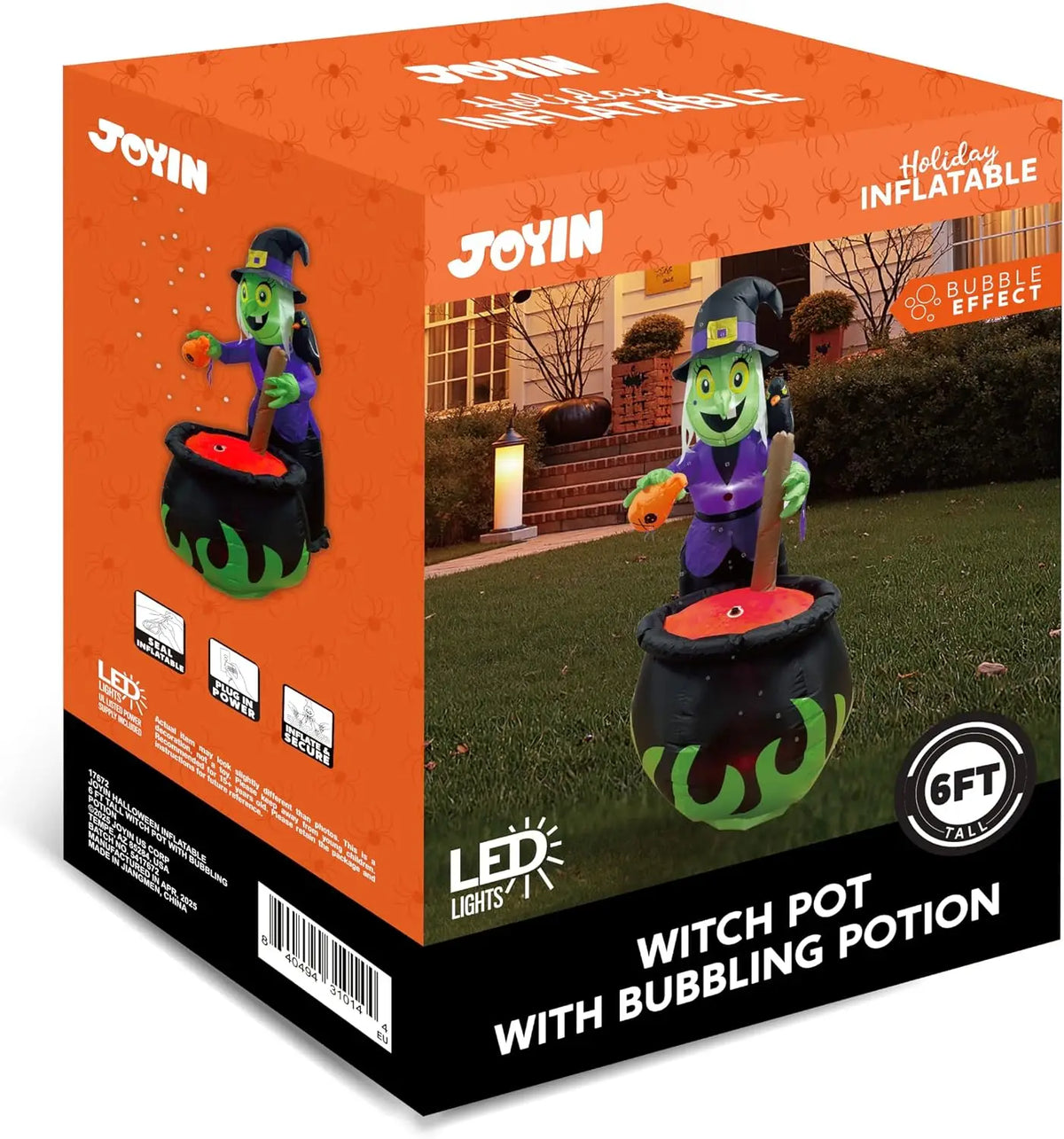 6 FT  Witch Halloween Inflatables Outdoor Decorations