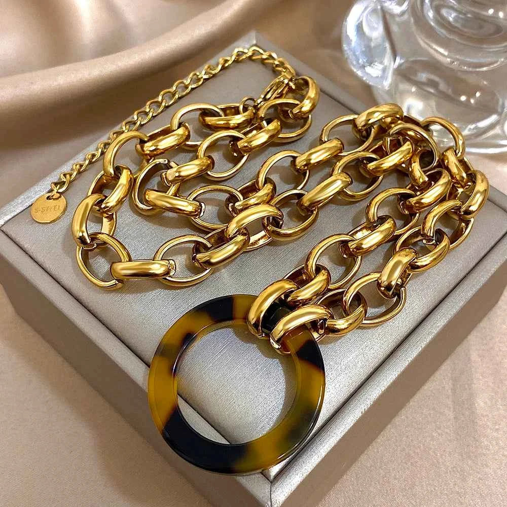 Punk Chunky Gold Jewelry Set