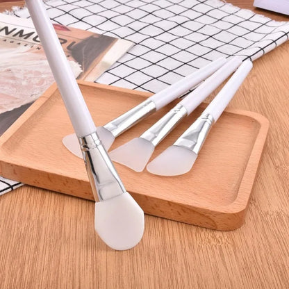 4Pcs/set White Makeup Silicone Facial Mask Brush Professional Mud Cream Brushes