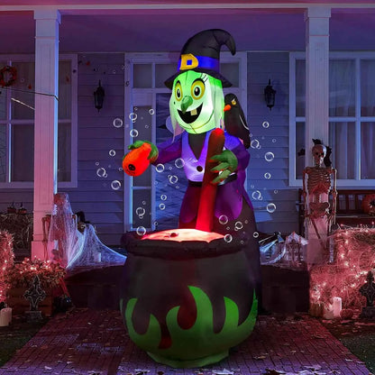 6 FT  Witch Halloween Inflatables Outdoor Decorations