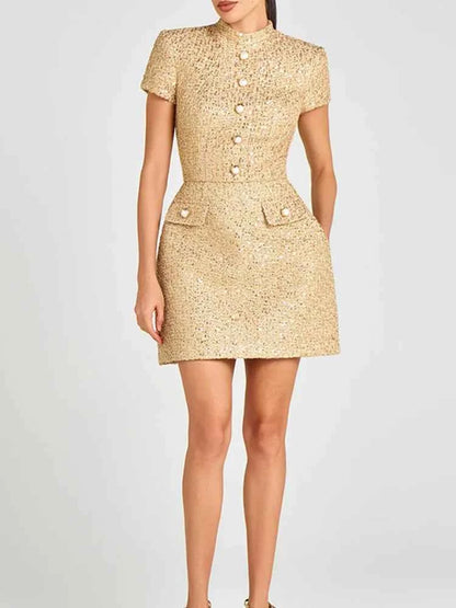 Elegant Vintage Short Sleeve Dress