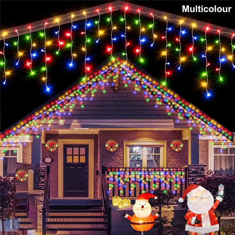 Solar Street Garden Decoration Solar Curtain Lighting Outdoor LED String Lights 3.5M/7.5M Waterproof Curtain Light Dabfavshop