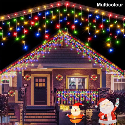 Solar Street Garden Decoration Solar Curtain Lighting Outdoor LED String Lights 3.5M/7.5M Waterproof Curtain Light Dabfavshop