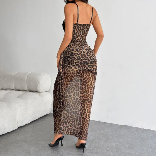 Women's Lace Bustier Maxi Dress Built-in Bra Underwire Corset Bodycon