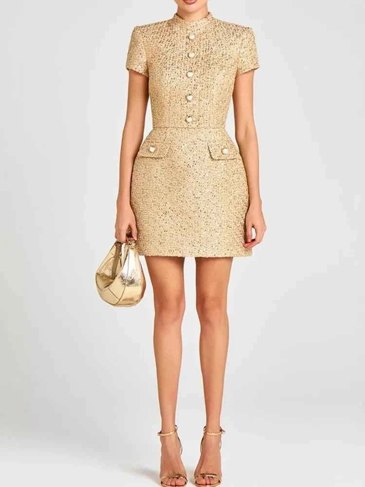 Elegant Vintage Short Sleeve Dress