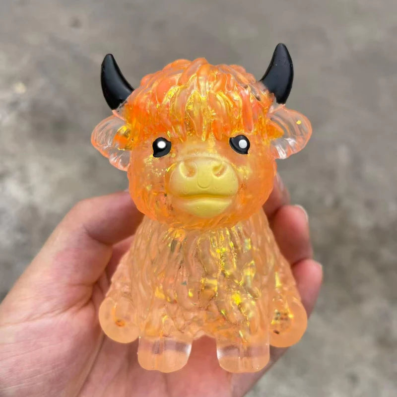 Cute Squishy Glitter Highland Cow Toy