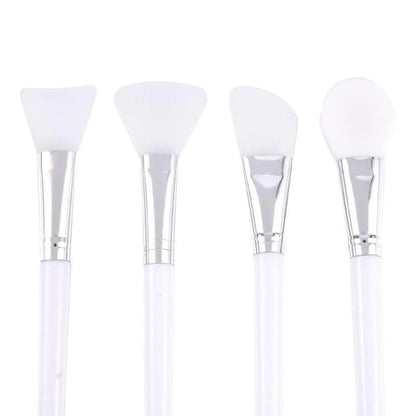 4Pcs/set White Makeup Silicone Facial Mask Brush Professional Mud Cream Brushes