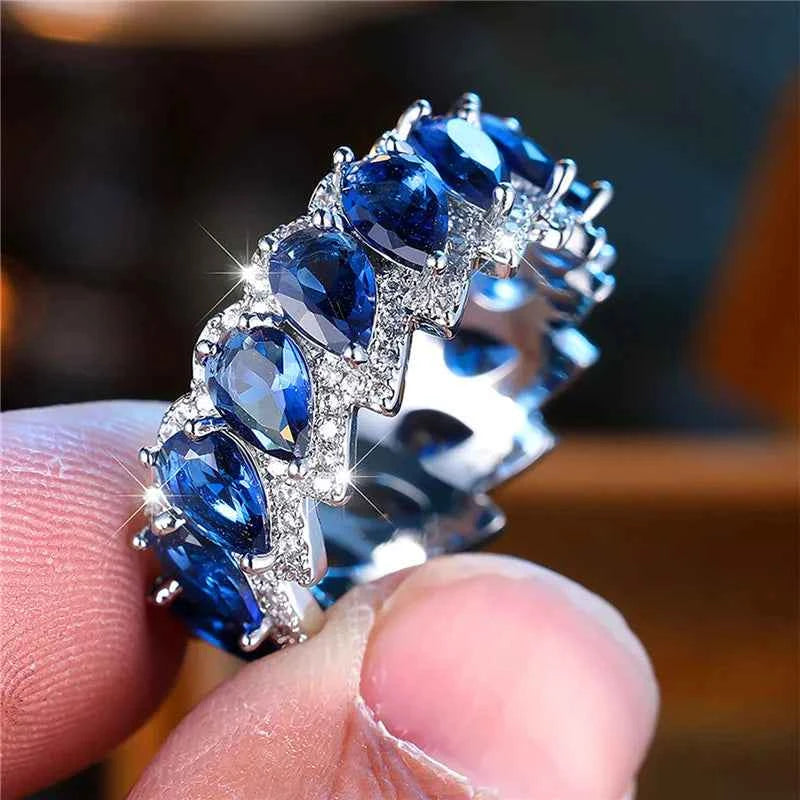 Blue Water Drop Ring