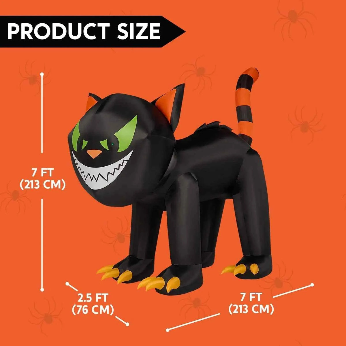 7 ft Black Cat Halloween Inflatables Outdoor Decoration Blow UpInflatable with Moving Head