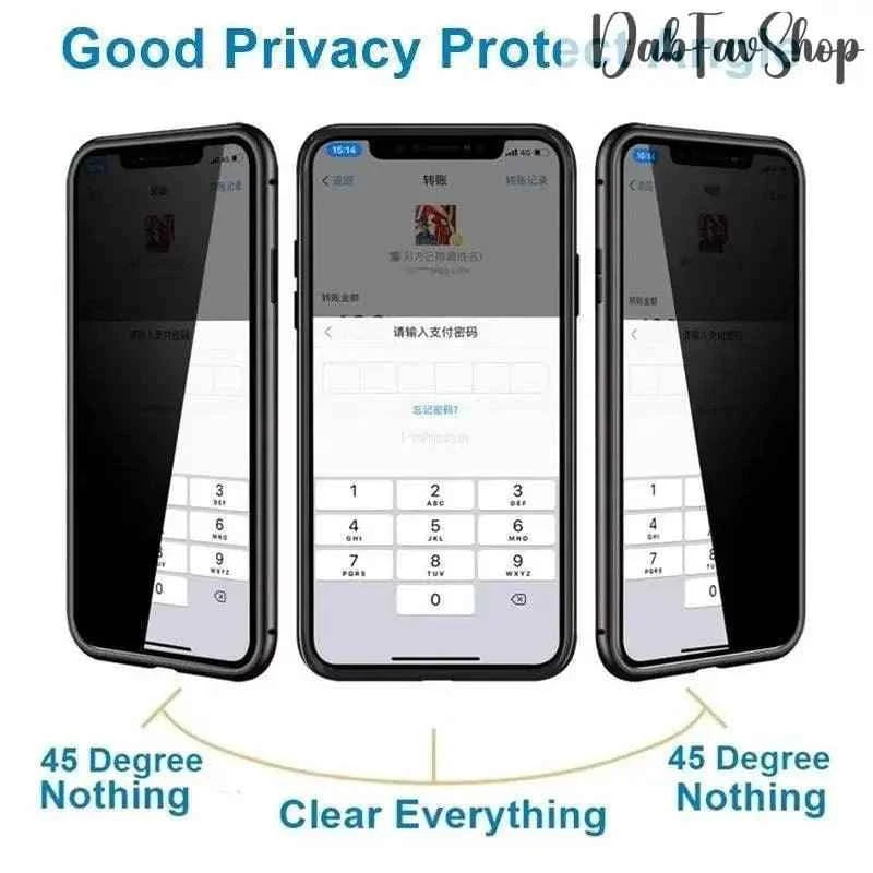 Tempered Glass With Privacy Case All In One