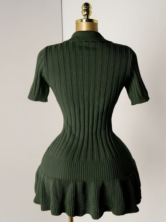 [Sexy Minimalist] Short Sleeve Sweater Dress