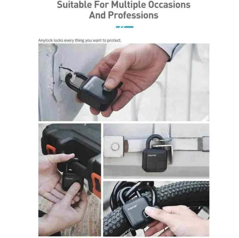 Versatile waterproof fingerprint padlock used on various items for security and convenience