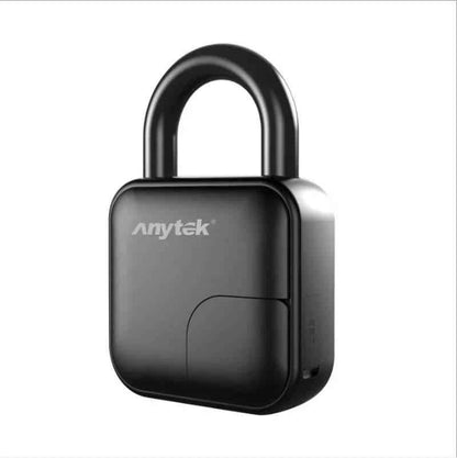 Dabsfavshop waterproof fingerprint padlock with a sleek black design for enhanced security