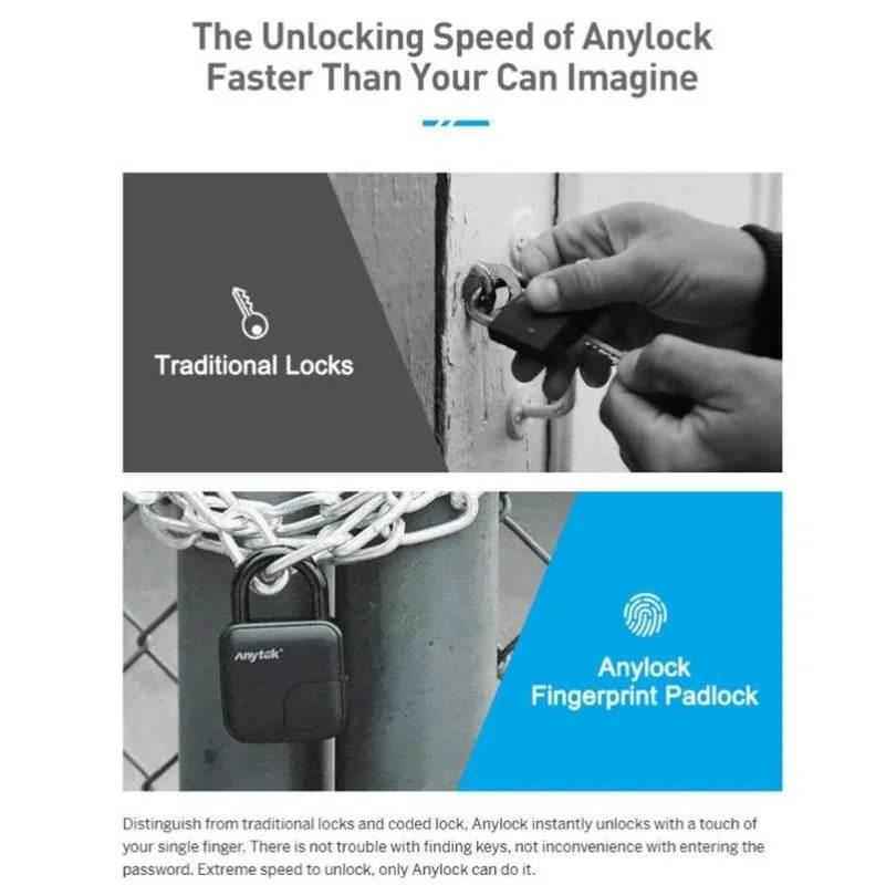 Dabsfavshop waterproof fingerprint padlock with quick unlocking feature for enhanced security