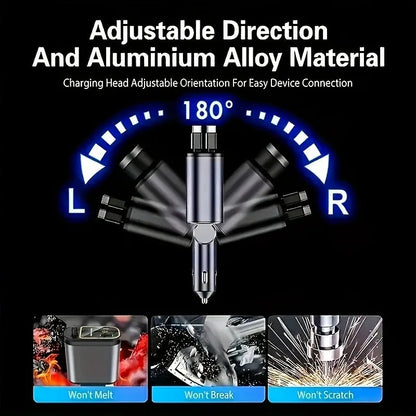 Best retractable charger for cars with adjustable direction and durable aluminum alloy material