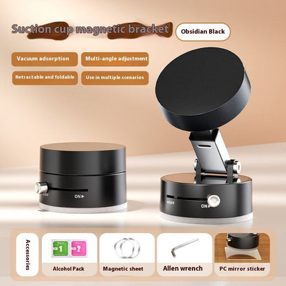 Foldable Magnetic Vacuum Car Phone Holder Foldable Suction Cup With Suction Cup Hands-Free Navigation For Smart Phone - Dabfavshop