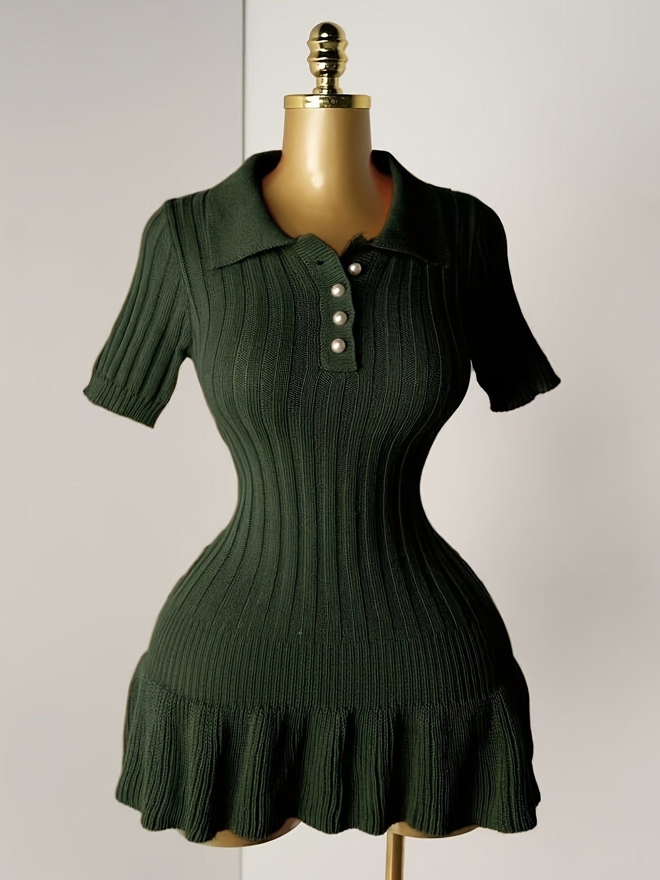 [Sexy Minimalist] Short Sleeve Sweater Dress