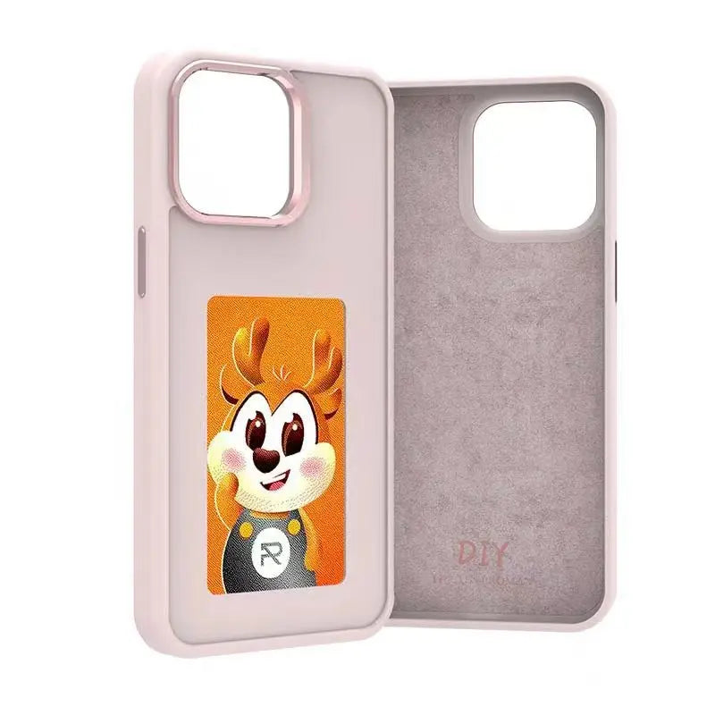 Cute character design on a Dabfavshop E Ink iPhone case with a soft interior for protection