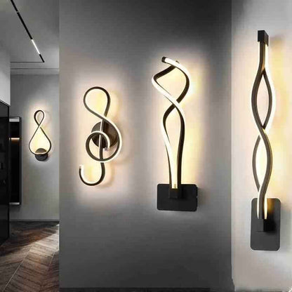 Set of modern wall light fixtures with stylish designs using LED lamp led lights for contemporary decor