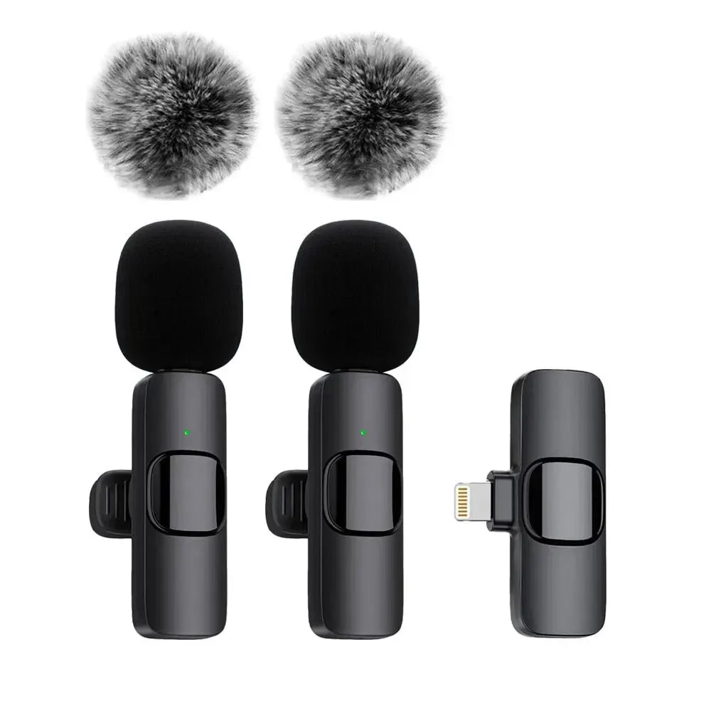 Dabfavshop mini mic for recording with dual lavalier design and windshields for clear audio capture