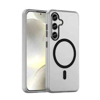 Clear Samsung Galaxy shockproof case with an integrated circle design for added grip and protection