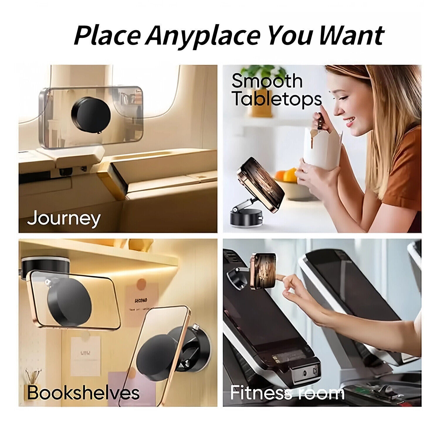 Versatile ultimate suction car mount ideal for secure placement in cars, homes, and gyms