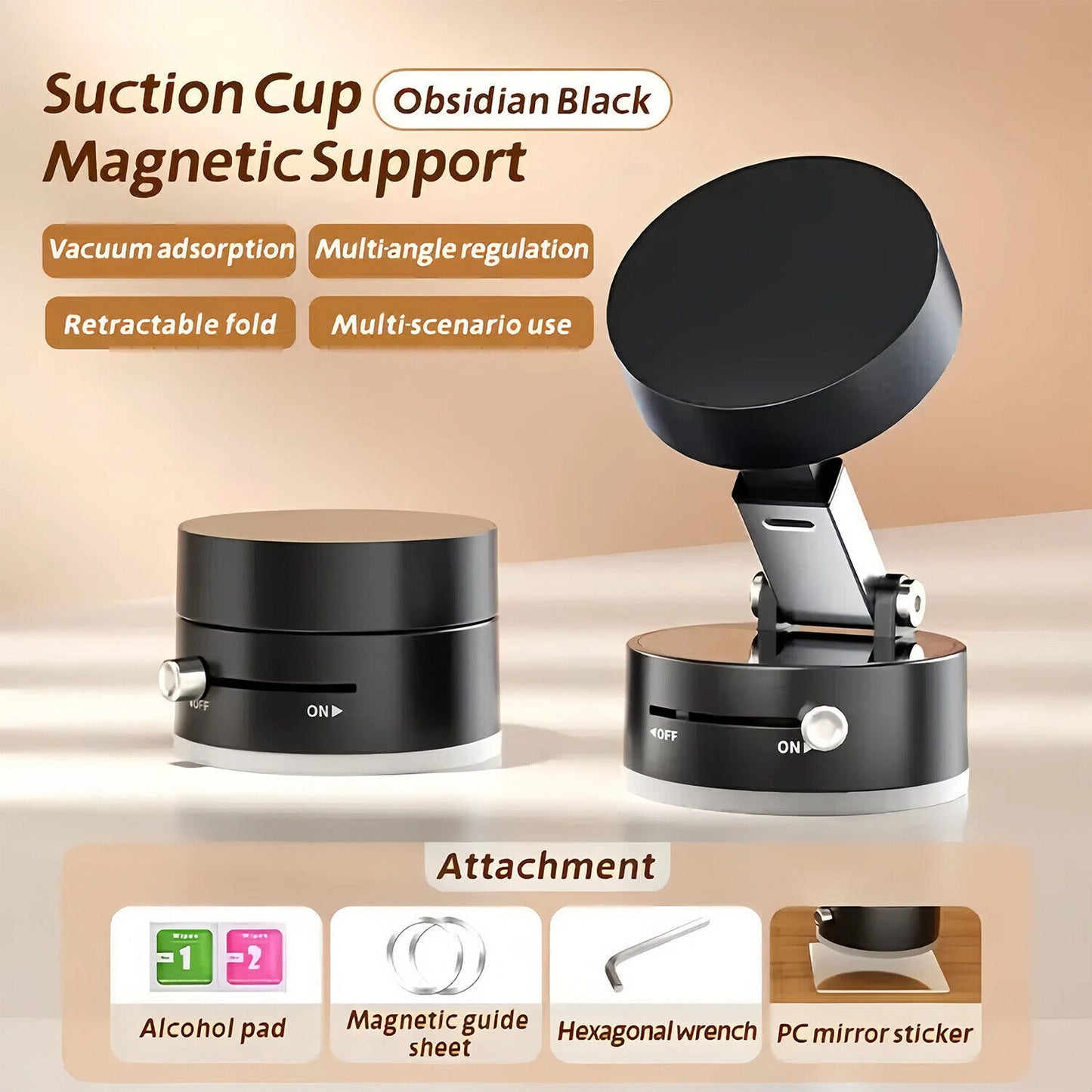 Dabfavshop ultimate suction car mount with adjustable angle and retractable design for secure device holding