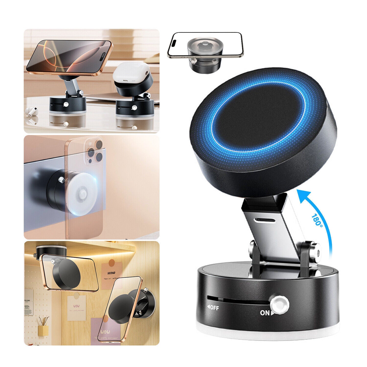 Dabfavshop ultimate suction car mount with 360 rotation for secure phone positioning