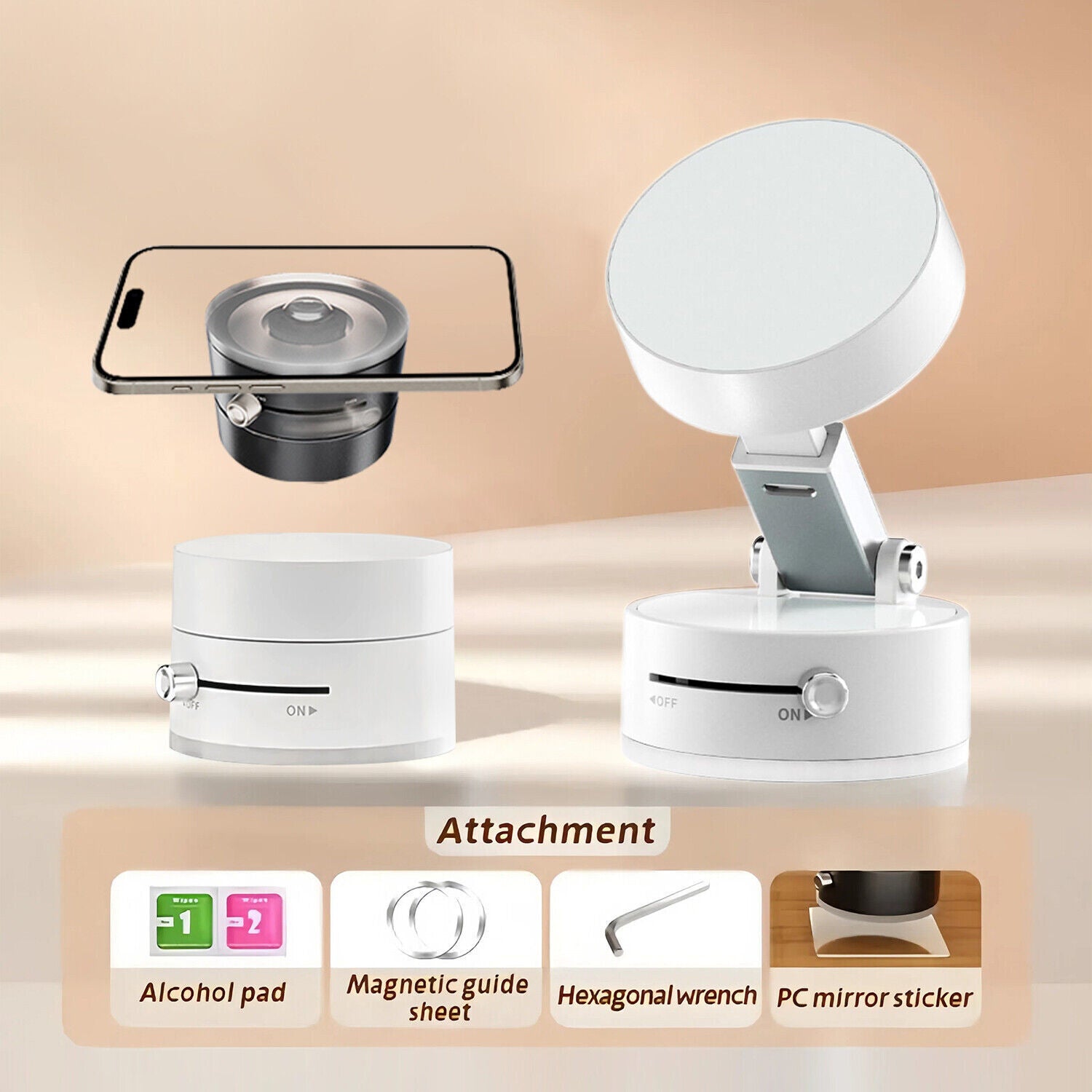 Dabfavshop ultimate suction car mount with adjustable angles and attachment options for secure phone holding