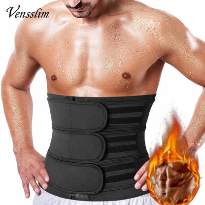 Black Vensslim waist trainer for men with adjustable straps for effective body shaping
