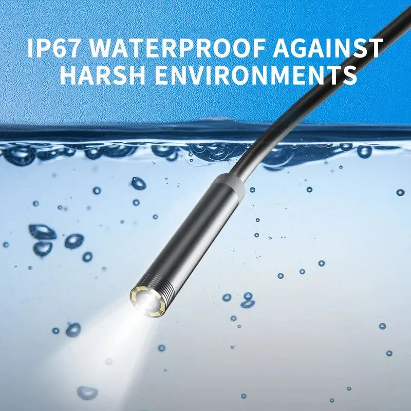 Waterproof endoscope camera with IP67 rating for use in harsh environments