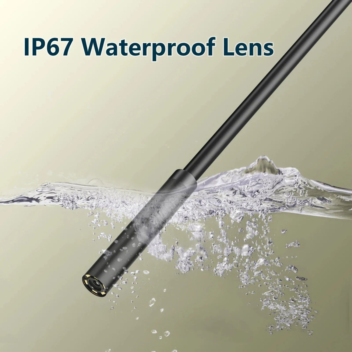 IP67 waterproof lens of a waterproof endoscope camera for versatile use in wet environments