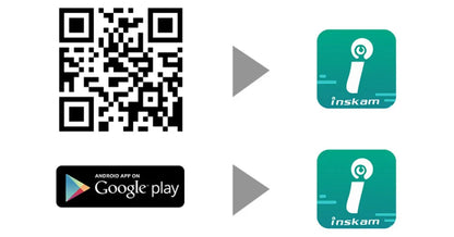 Waterproof endoscope camera app download instructions with QR code and Google Play badge